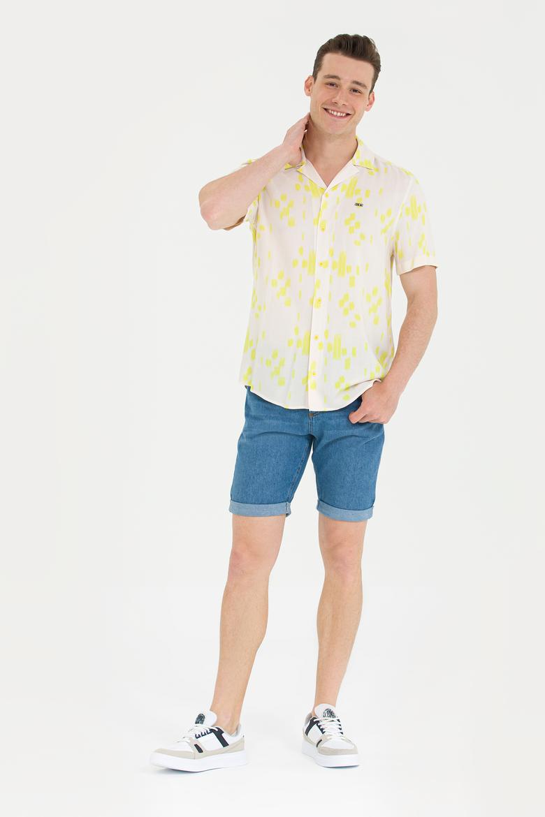 Erkek Ekru Kısa Kollu Gömlek - 50264307010