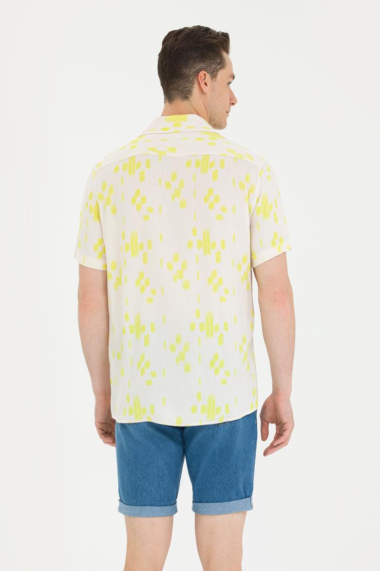 Erkek Ekru Kısa Kollu Gömlek - 50264307010