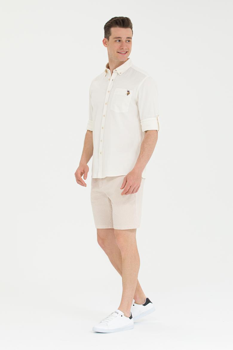 Erkek Camel Dokuma Şort - 50263829003