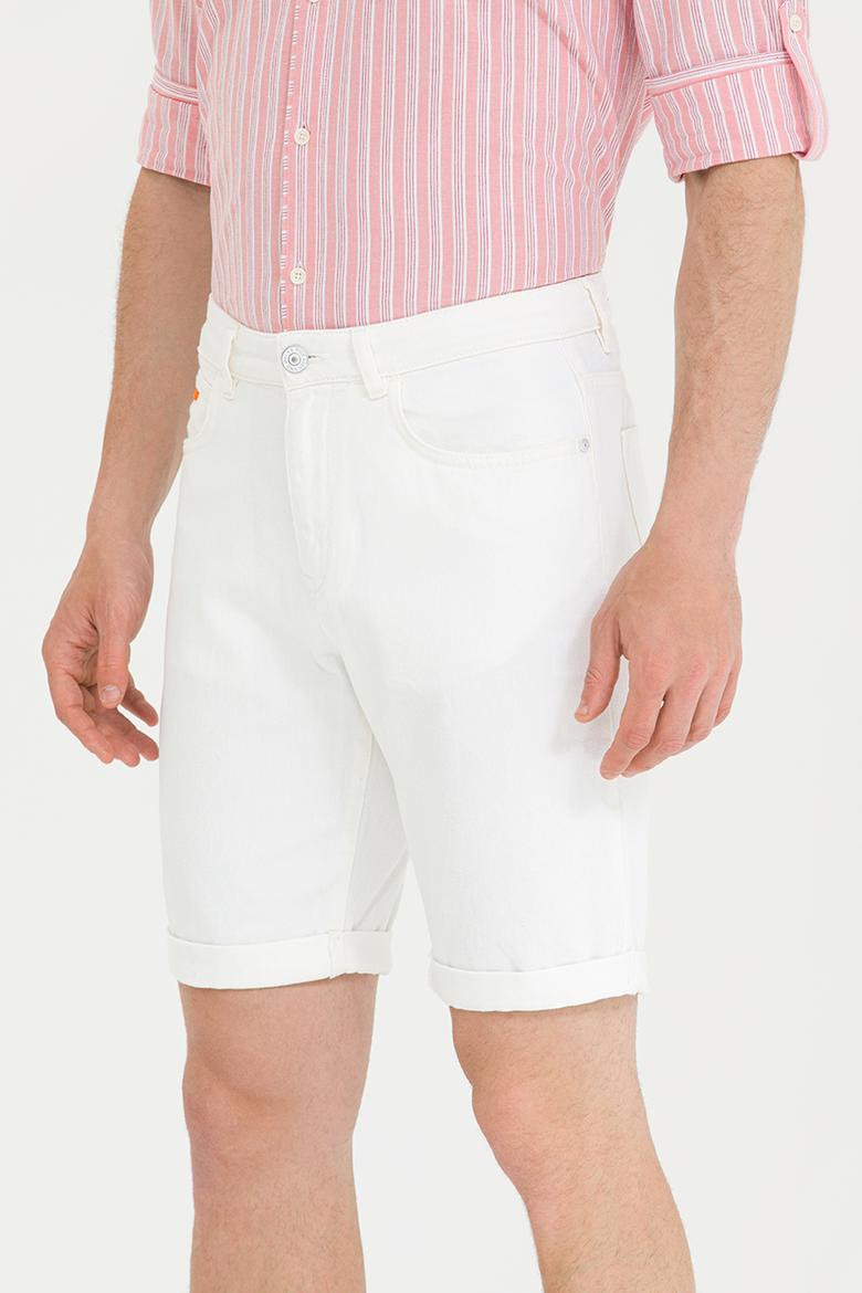 Erkek Beyaz Jean Şort - 50264330003