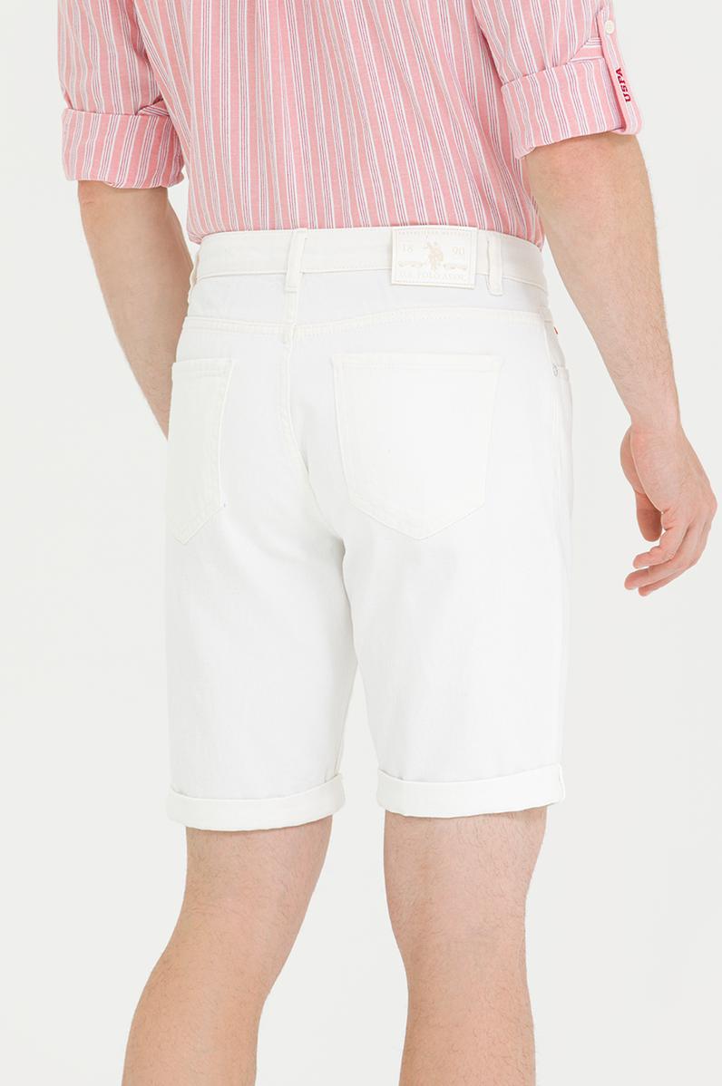 Erkek Beyaz Jean Şort