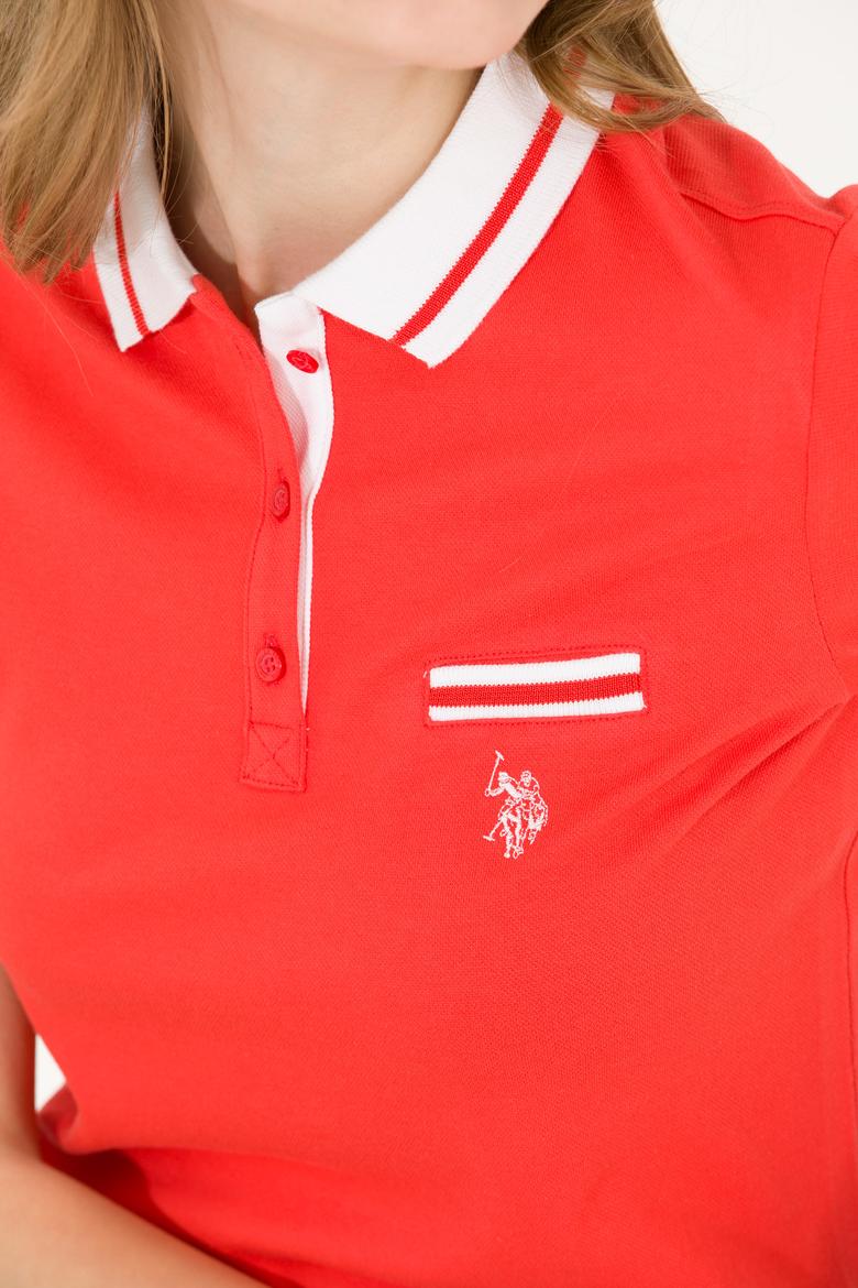 Kadın Kırmızı Polo Yaka Tişört - 50271591036