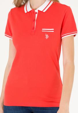 Kadın Kırmızı Polo Yaka Tişört - 50271591036