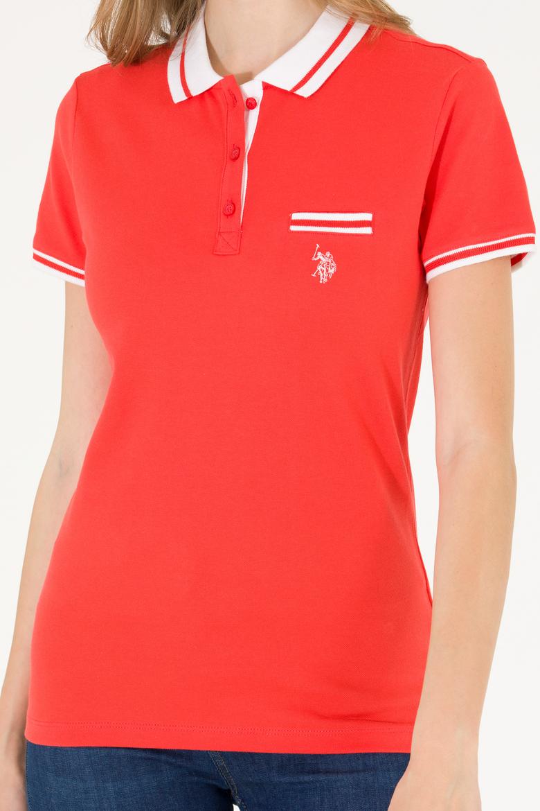 Kadın Kırmızı Polo Yaka Tişört - 50271591036