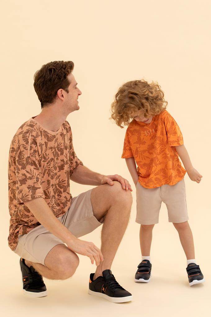 Erkek Çocuk Bej Dokuma Şort