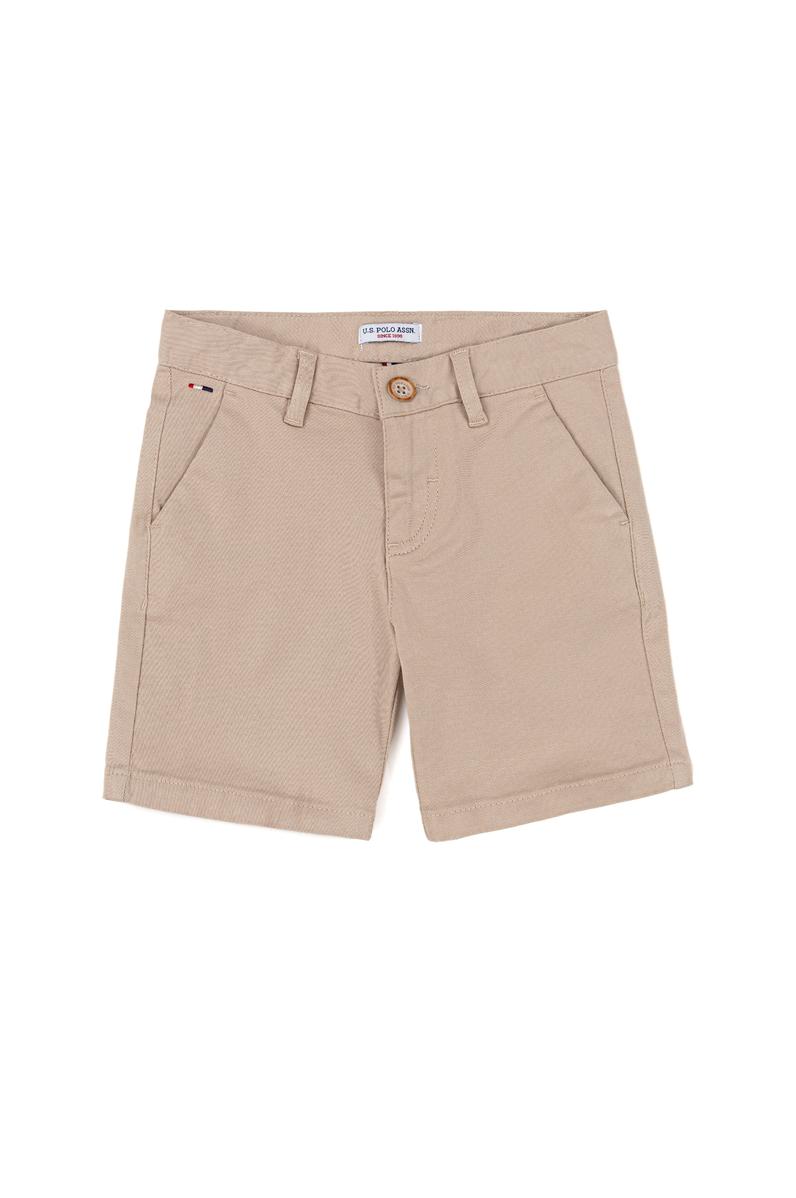 Erkek Çocuk Bej Dokuma Şort