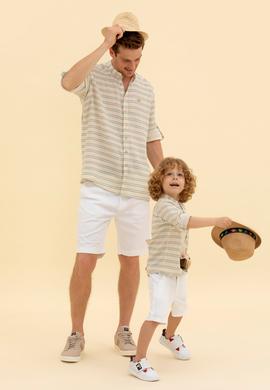 Erkek Çocuk Beyaz Dokuma Şort - 50254445039