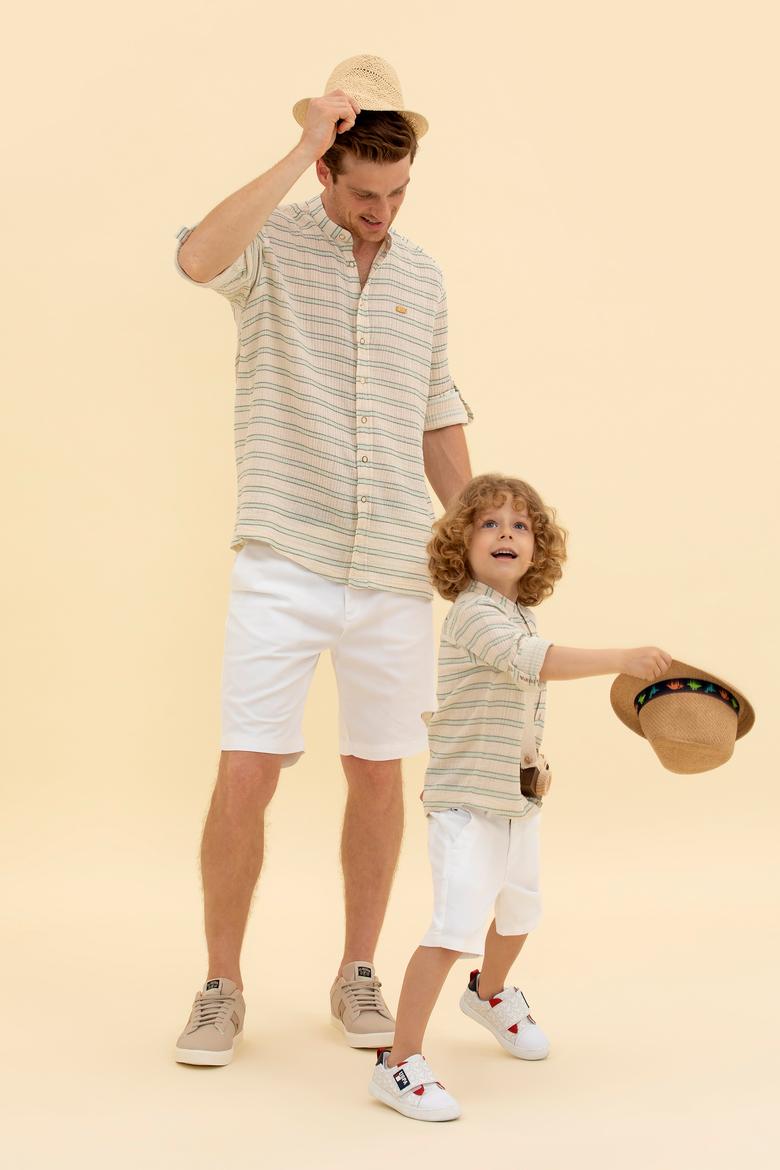 Erkek Çocuk Beyaz Dokuma Şort - 50254445039