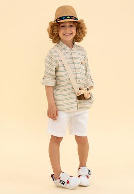 Erkek Çocuk Beyaz Dokuma Şort - 50254445039