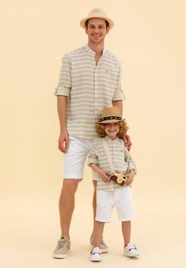 Erkek Beyaz Dokuma Şort - 50254441037