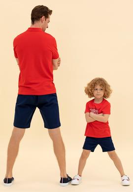 Erkek Lacivert Dokuma Şort - 50254441003