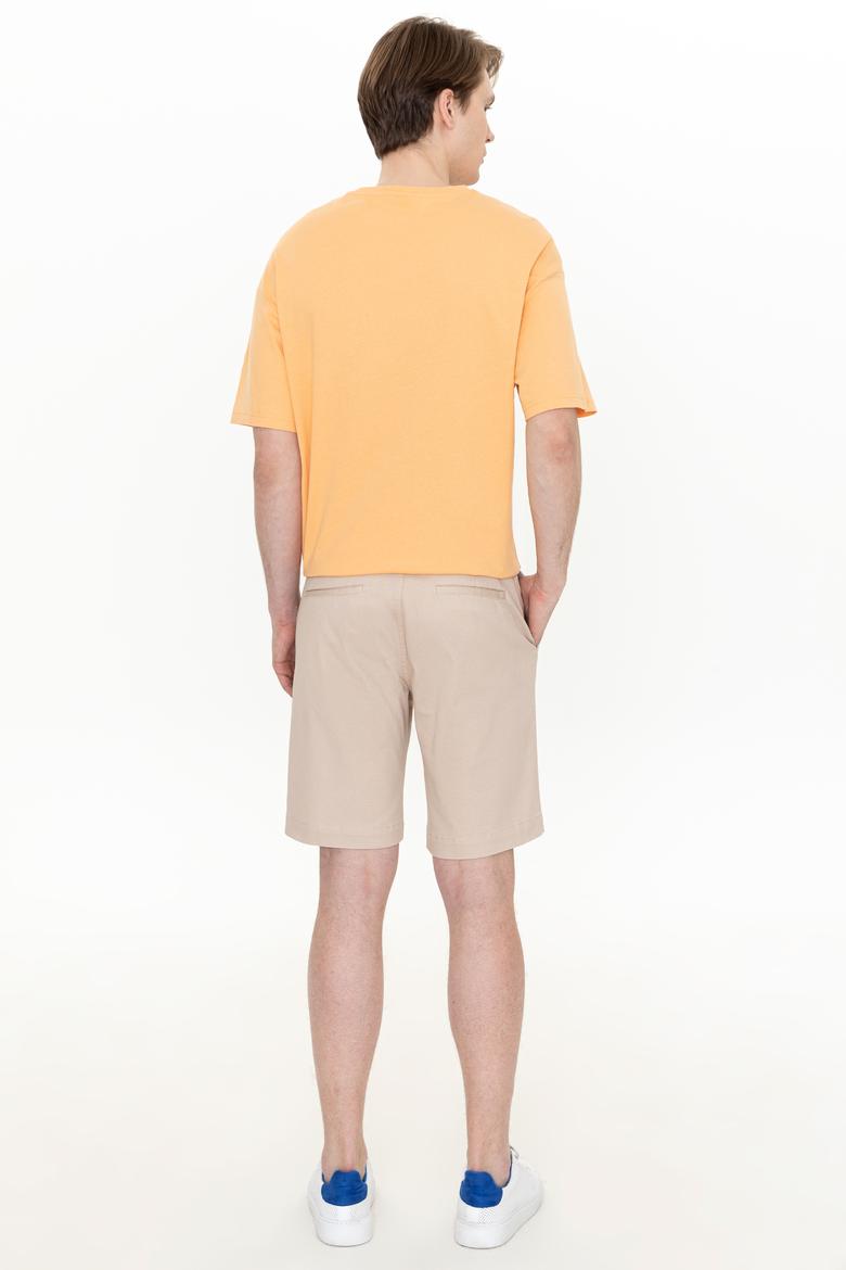 Erkek Bej Dokuma Şort - 50254441016