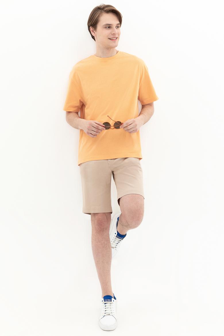 Erkek Bej Dokuma Şort - 50254441016