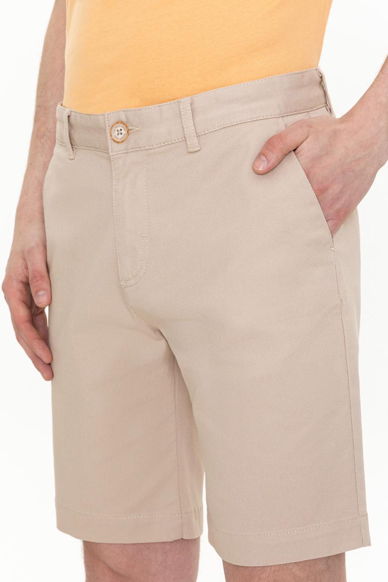 Erkek Bej Dokuma Şort - 50254441016