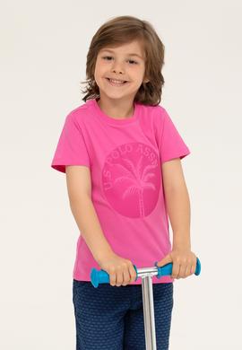 Çocuk Pembe Bisiklet Yaka Tişört - 50266008052