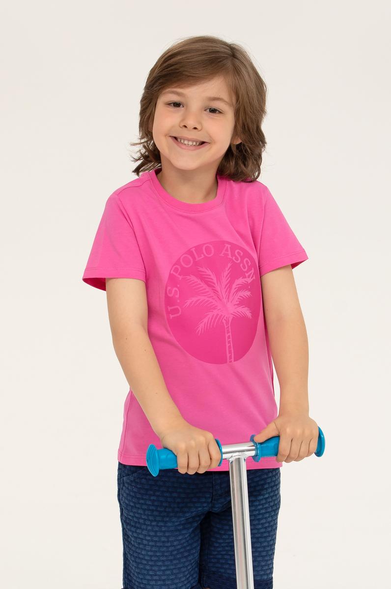 Çocuk Pembe Bisiklet Yaka Tişört