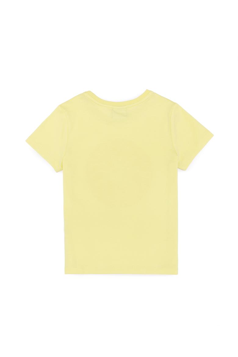 Çocuk Açık Sarı Bisiklet Yaka Tişört - 50266008063