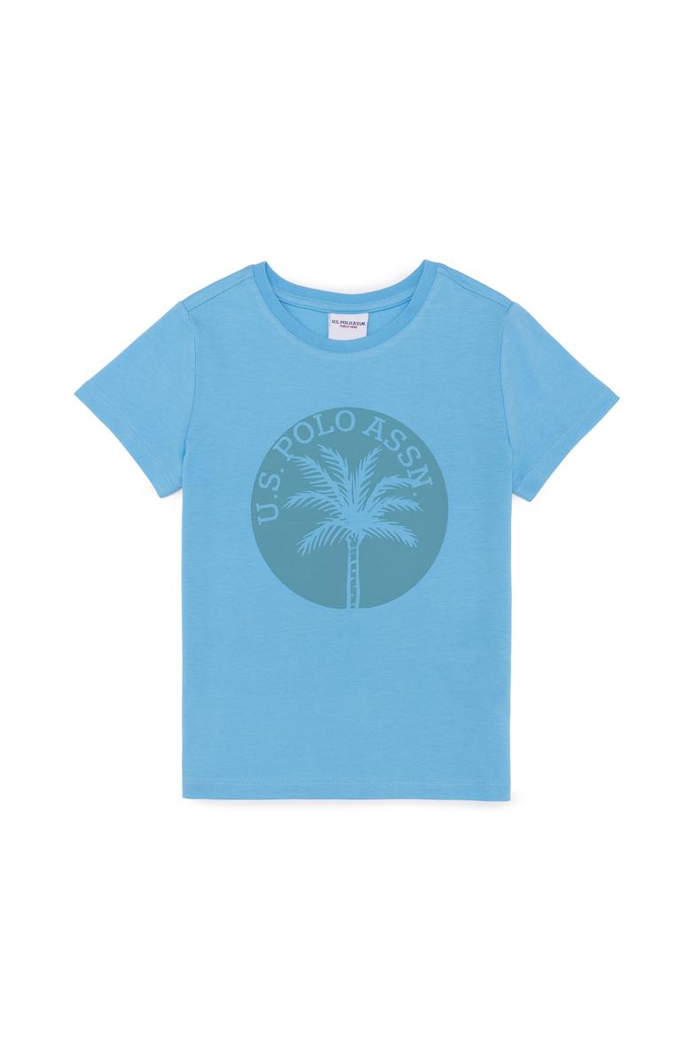 Çocuk Turkuaz Bisiklet Yaka Tişört - 50266008074