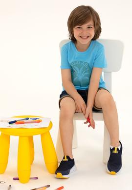 Çocuk Turkuaz Bisiklet Yaka Tişört - 50266008074