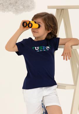 Çocuk Lacivert Bisiklet Yaka Tişört - 50266018005