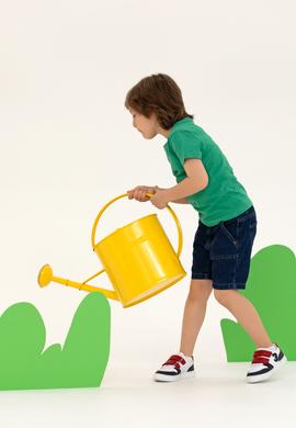 Çocuk Yeşil Bisiklet Yaka Tişört - 50266018027