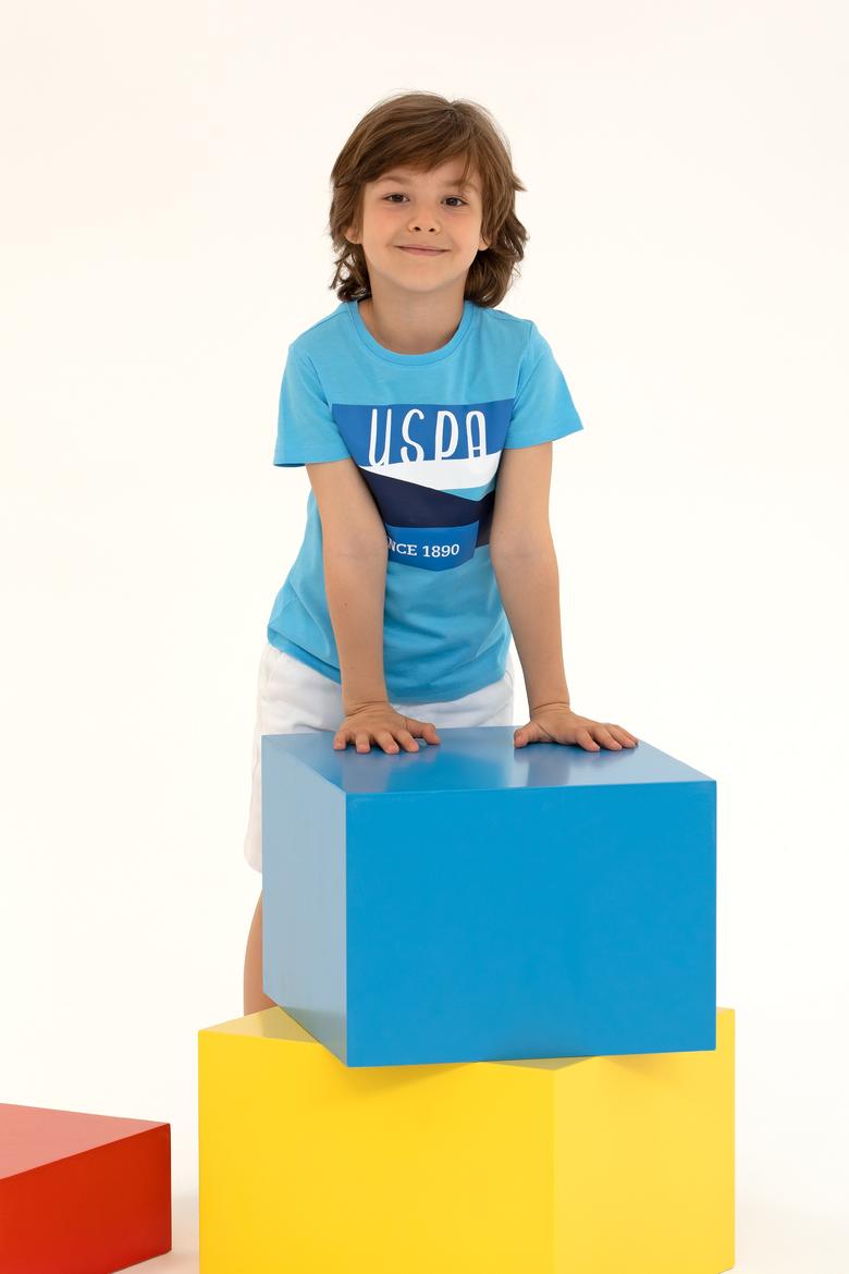 Çocuk Turkuaz Bisiklet Yaka Tişört