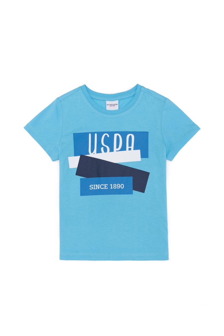 Çocuk Turkuaz Bisiklet Yaka Tişört - 50266021024