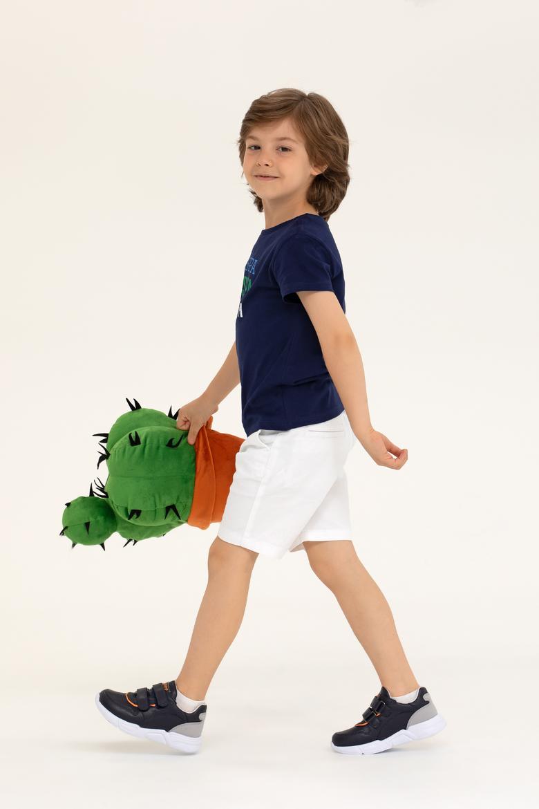 Çocuk Lacivert Bisiklet Yaka Tişört - 50266022013