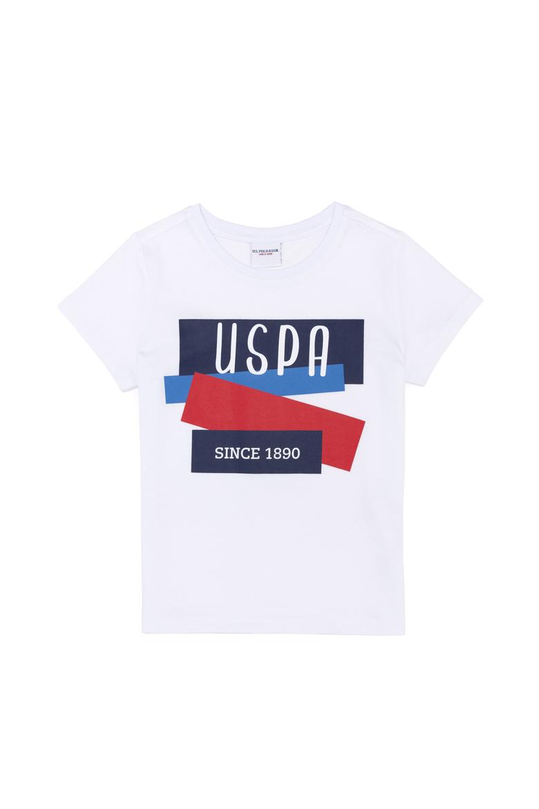 Çocuk Beyaz Bisiklet Yaka Tişört - 50266021049