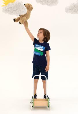 Çocuk Lacivert Bisiklet Yaka Tişört - 50266021007