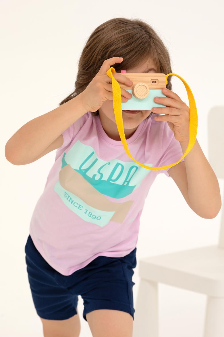 Çocuk Manolya Bisiklet Yaka Tişört - 50266021012