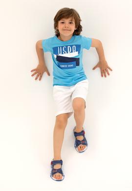 Çocuk Turkuaz Bisiklet Yaka Tişört - 50266021024