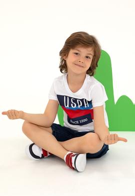 Çocuk Beyaz Bisiklet Yaka Tişört - 50266021049