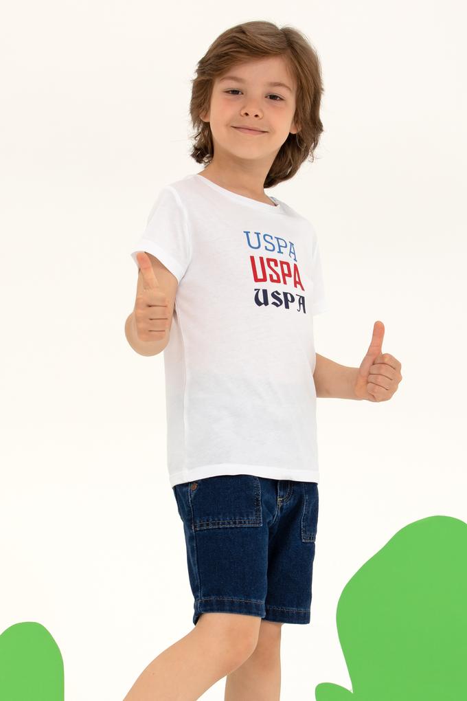 Çocuk Beyaz Bisiklet Yaka Tişört