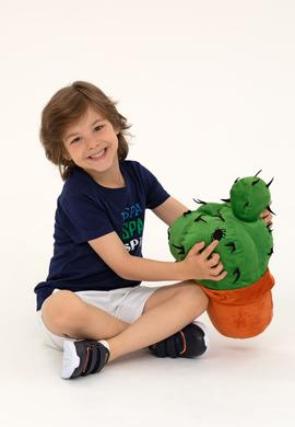 Çocuk Lacivert Bisiklet Yaka Tişört - 50266022013