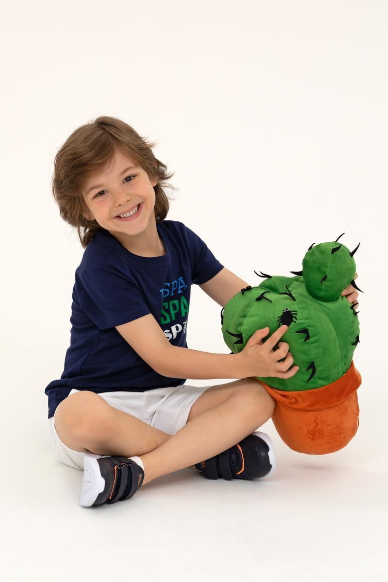 Çocuk Lacivert Bisiklet Yaka Tişört - 50266022013