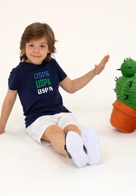 Çocuk Lacivert Bisiklet Yaka Tişört - 50266022013