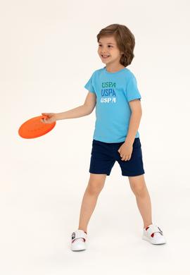 Çocuk Turkuaz Bisiklet Yaka Tişört - 50266022023