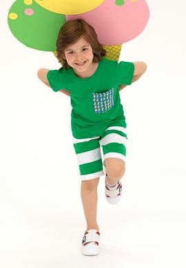 Çocuk Yeşil Örme Şort - 50265956045