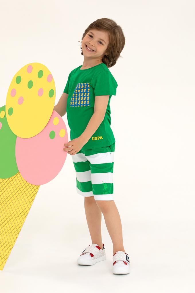 Çocuk Yeşil Örme Şort