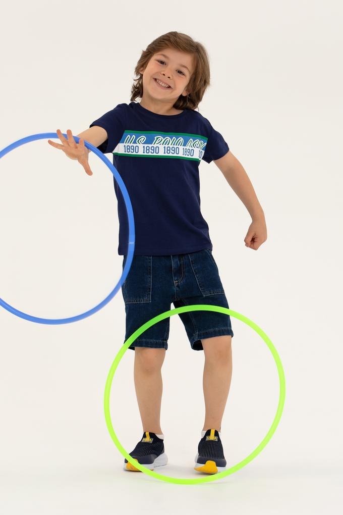 Çocuk Lacivert Bisiklet Yaka Tişört