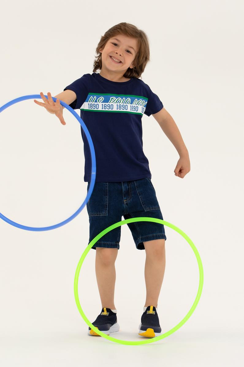 Çocuk Lacivert Bisiklet Yaka Tişört