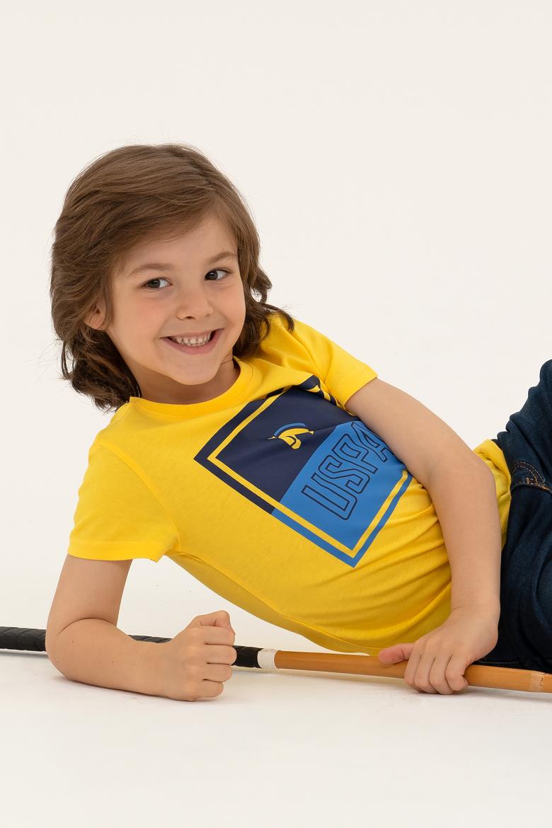 Çocuk Sarı Bisiklet Yaka Tişört