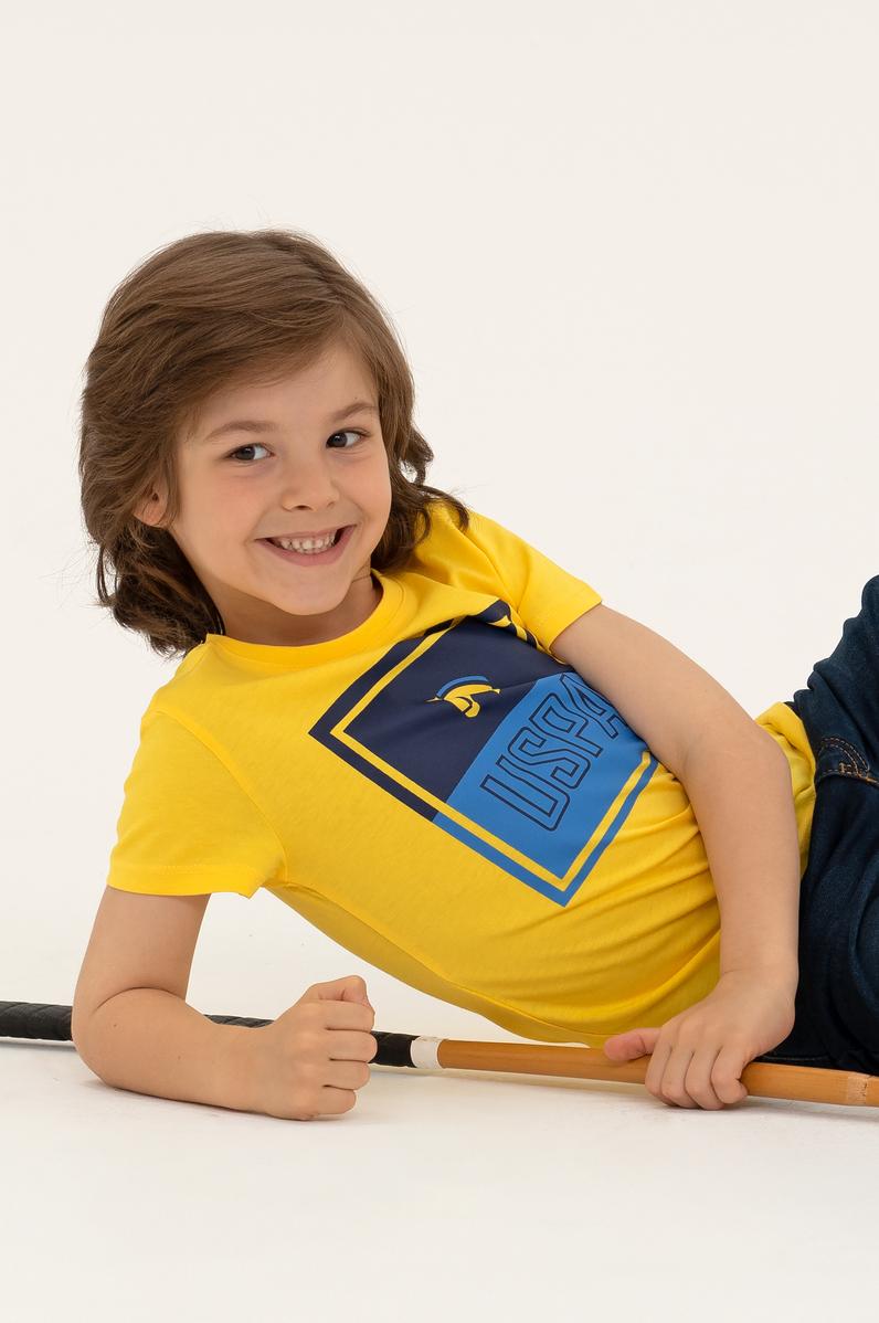 Çocuk Sarı Bisiklet Yaka Tişört