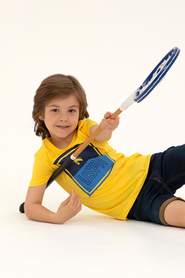 Çocuk Sarı Bisiklet Yaka Tişört - 50266019001