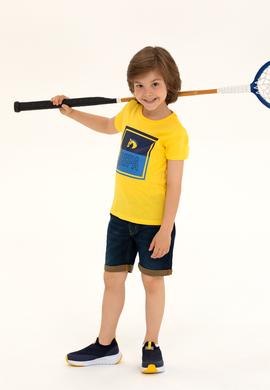 Çocuk Sarı Bisiklet Yaka Tişört - 50266019001