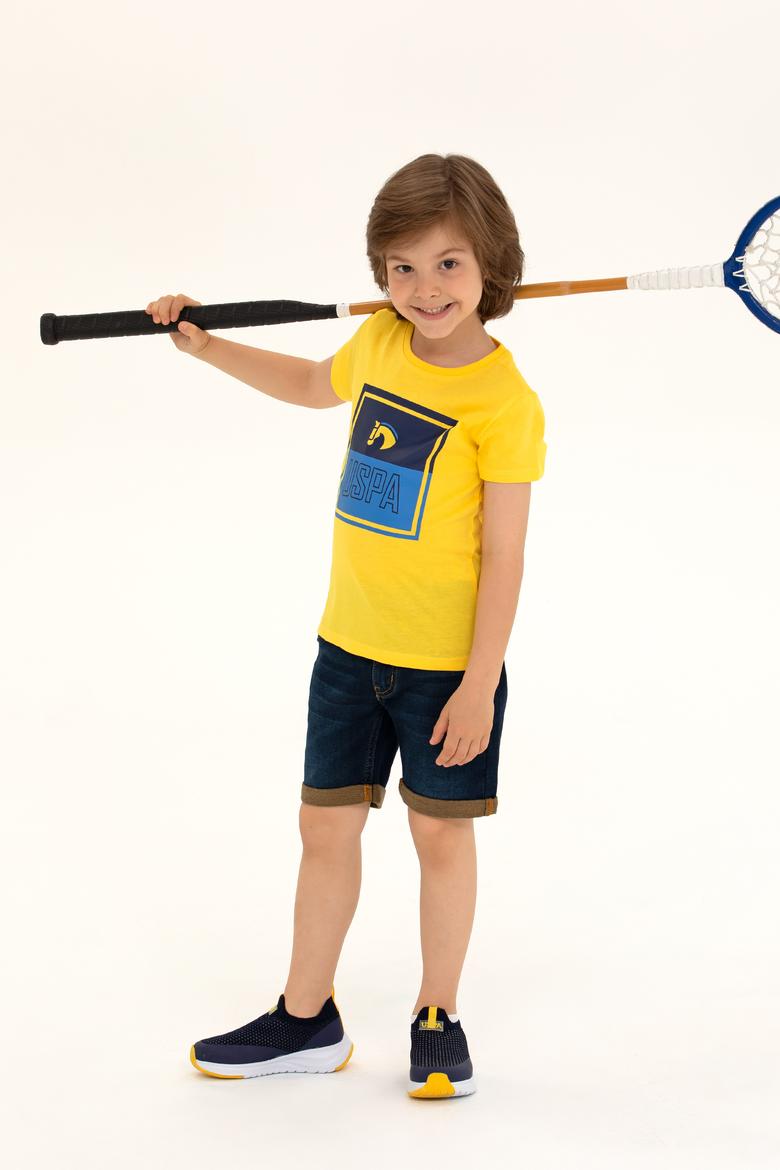 Çocuk Sarı Bisiklet Yaka Tişört - 50266019001