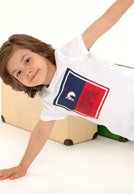 Çocuk Beyaz Bisiklet Yaka Tişört - 50266019034