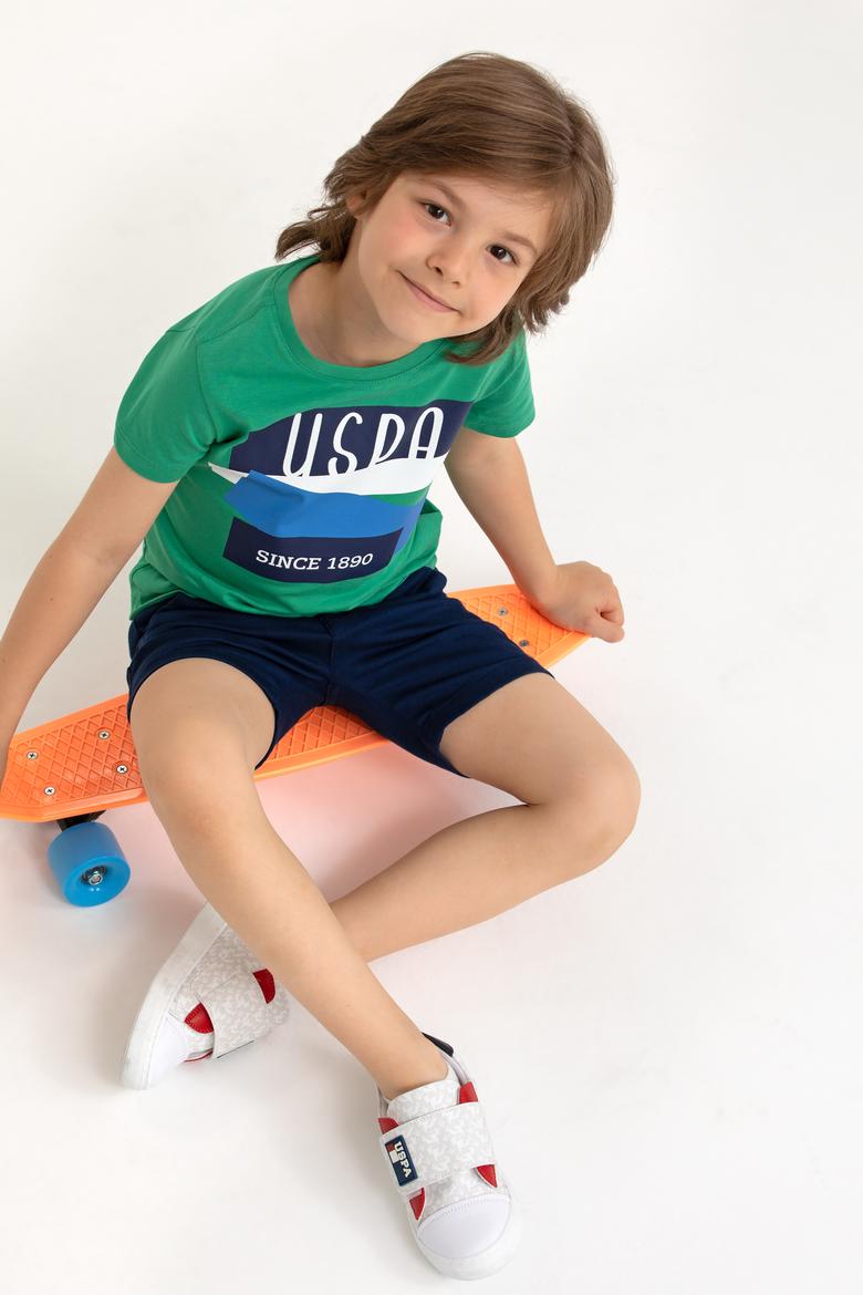 Çocuk Yeşil Bisiklet Yaka Tişört - 50266021036