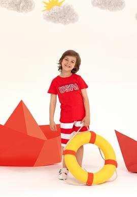 Çocuk Kırmızı Örme Şort - 50265956010